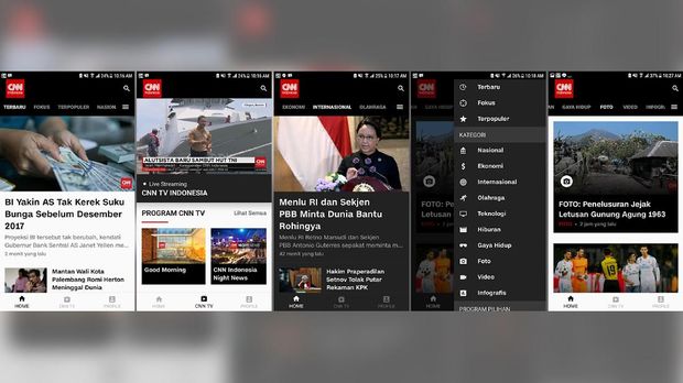 Wajah Baru CNN Indonesia Dilengkapi Mode Malam