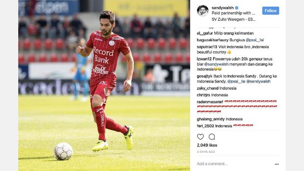 Sandy Walsh direkrut SV Zulte Waregem dengan status bebas transfer. (