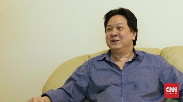 Liem Swie King saat berbincang dengan CNNIndonesia.com.