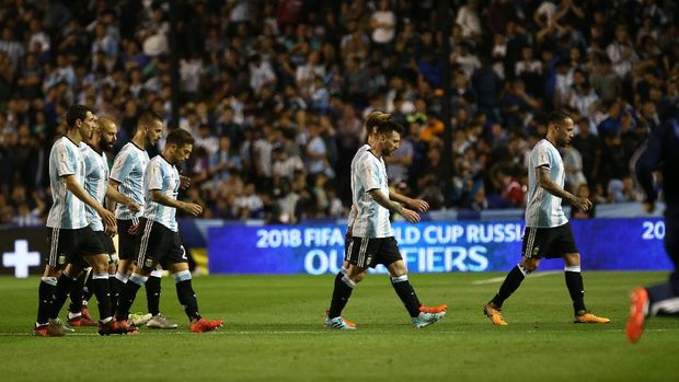 Timnas Argentina berada di peringkat keenam pada klasemen kualifikasi Piala Dunia 2018 zona CONMEBOL.