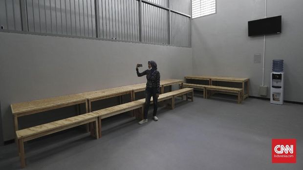 Ruangan khusus untuk tahanan berkumpul di Rutan Baru KPK, Jakarta, Jumat, 6 Oktober 2017.