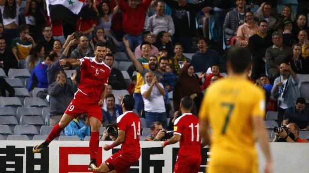 Suriah sempat unggul lebih dulu atas Australia melalui gol Al Somah pada menit keenam. (