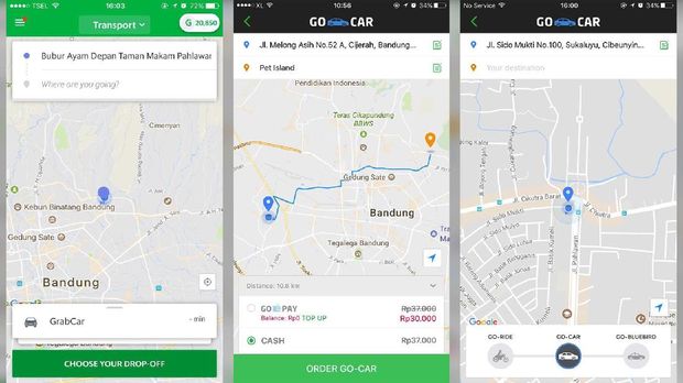 Pasca Dilarang, Armada Online Tak Nampak di Bandung