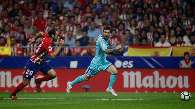 Lionel Messi dkk belum mampu mencetak gol bagi Barcelona di markas Atletico Madrid.