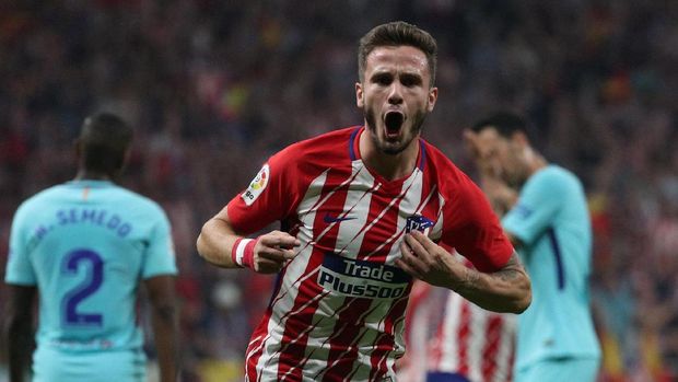 Saul sempat membawa Atletico Madrid unggul atas Barcelona di babak pertama.