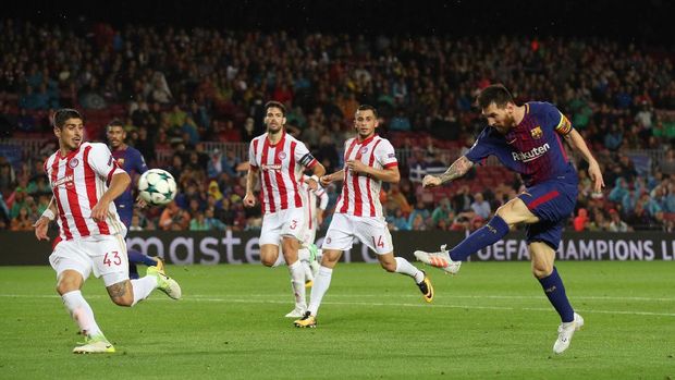 Lionel Messi sudah mencetak 12 gol dalam 10 pertandingan La Liga Spanyol. (