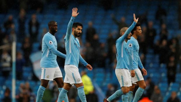 Manchester City meraih delapan kemenangan dan satu hasil imbang pada sembilan 'matchday'.