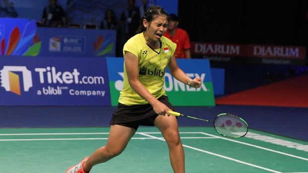 Gregoria Mariska mampu tetap tampil tenang meski beberapa kali ada dalam tekanan berat di laga final.