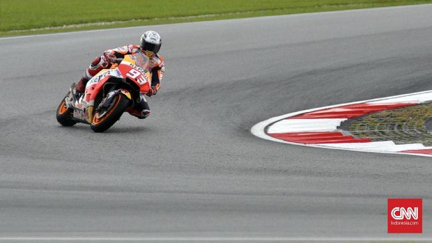 Marc Marquez sempat tampil agresif pada awal-awal balapan MotoGP Malaysia. (