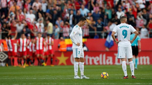 Cristiano Ronaldo ogah bertukar kaus dengan pemain Girona bukan karena Real Madrid kalah dari lawannya itu. (