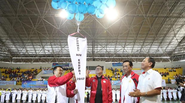 Menpora RI, Imam Nahrawi, saat membuka Pekan Olahraga Nasional Korps Pegawai Republik Indonesia (Pornas Korpri) XIV. (