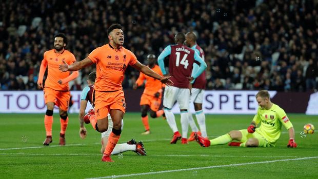 Liverpool berhasil mencatat kemenangan besar di markas West Ham United.