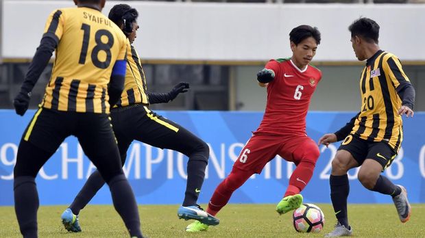 Para penggawa Timnas Indonesia U-19 tak berkutik menghadapi Malaysia. (