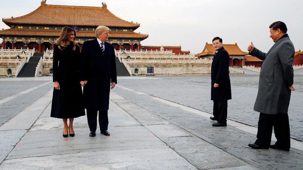 Pakai Twitter di China, Trump Sebut Sambutan Xi Tak Terlupaka