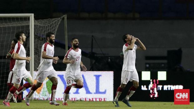 Timnas Suriah U-23 mendominasi permainan hingga menit ke-75.