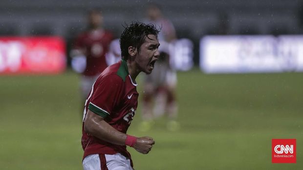Septian David Maulana mencetak gol kedua Timnas Indonesia.