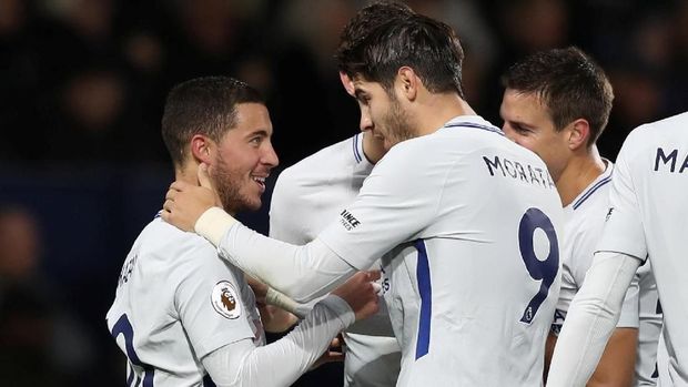Kolaborasi Eden Hazard dan Alvaro Morata menjadi penentu kemenangan Chelsea atas Wes Brom.