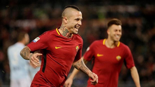 AS Roma membuka keunggulan berkat gol Radja Nainggolan. (