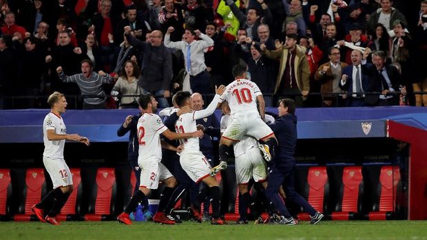Sevilla akhirnya bisa merayakan hasil seri di akhir pertandingan usai tertinggal tiga gol di babak pertama.