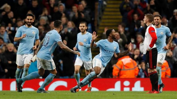 Manchester City melanjutkan catatan sempurna di Liga Champions musim ini.