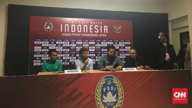 Luis Milla usai Timnas Indonesia mengalahkan Guyana.