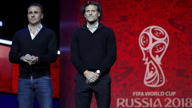 Fabio Cannavaro dan Diego Forlan akan tampil dalam acara pengundian grup Piala Dunia 2018.