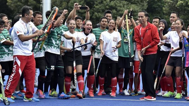 Presiden Jokowi saat meresmikan beberapa venue yang ada di komplek Gelora Bung Karno.