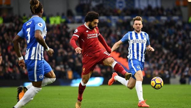 Liverpool menang 5-1 atas Brighton & Hove Albion. (