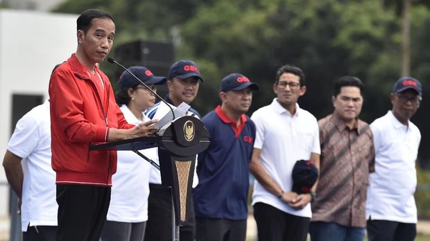 Presiden Jokowi meresmikan sejumlah lapangan di Komplek GBK.
