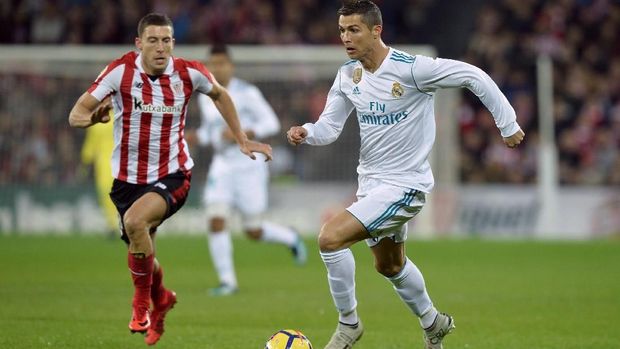 Cristiano Ronaldo masih belum bisa melepaskan kutukan tak bisa mencetak gol di markas Athletic Bilbao. (