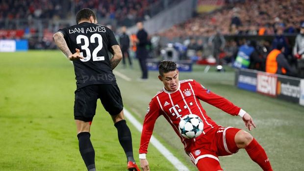 Bayern Munich unggul 2-0 atas PSG di babak pertama. (