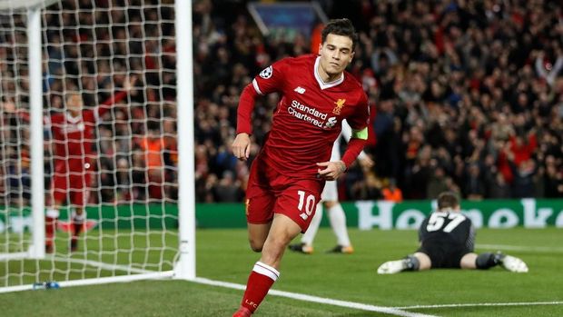 Philippe Coutinho sukses mengeksekusi penalti dan membuka keunggulan Liverpool atas Spartak Moskow. (