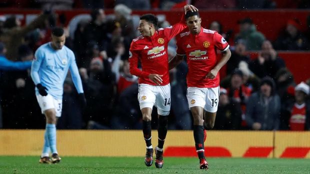Marcus Rashford (kanan) bisa menjadi pengganti idela untuk Romelu Lukaku dan Zlatan Ibrahimovic.