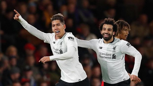 Roberto Firmino dan Mohamed Salah ikut menyumbang gol saat Liverpool mengalahkan Bournemouth.