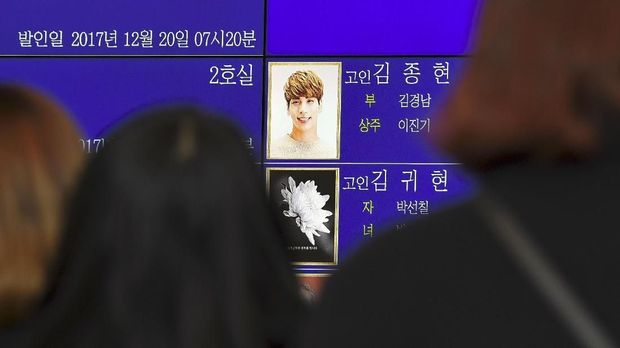 Nomor ruangan yang disewa di rumah duka (jangraeshikjang). (AFP PHOTO/JUNG Yeon-Je)