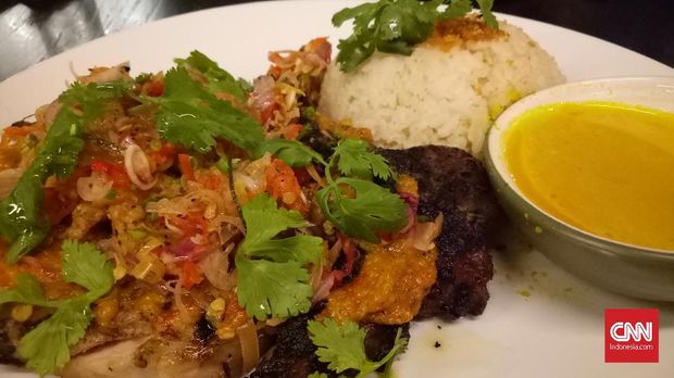 Menu Pork Chop Rice di Restoran Seven Fridays Space, di Plaza Indonesia, Jakarta.