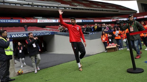 Diego Costa kembali ke Atletico Madrid setelah membela Chelsea sejak 2014.