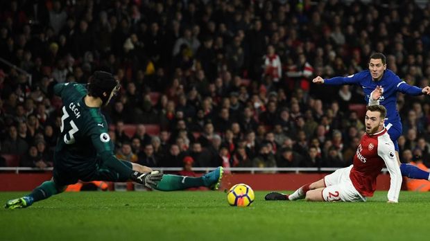 Arsenal berbagi angka 2-2 dengan Chelsea. (