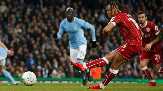 Manchester City tertinggal lebih dulu lewat gol penalti