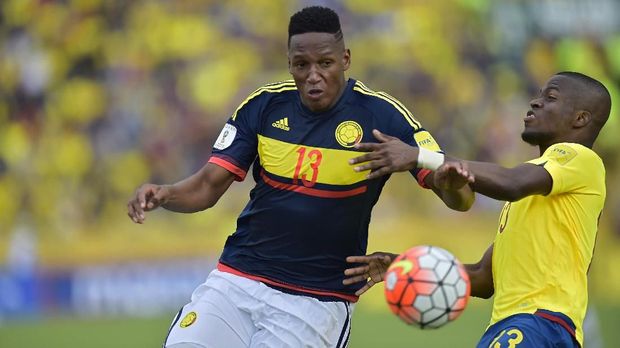 Yerry Mina akan menjadi andalan timnas Kolombia di Piala Dunia 2018.