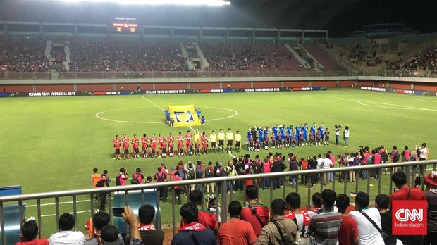 Laga Timnas Islandia vs Indonesia Selection sudah berlangsung. (