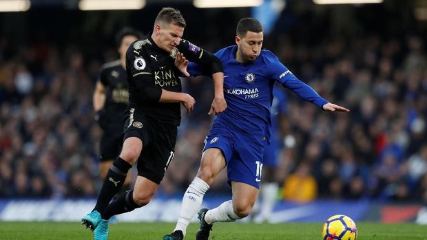 Chelsea bermain imbang dengan Leicester City pada pekan ke-23 Liga Primer Inggris.