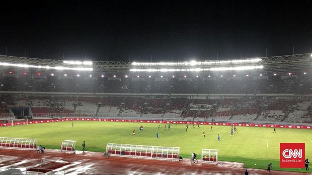 Suasana pertandingan Timnas Indonesia vs Islandia.