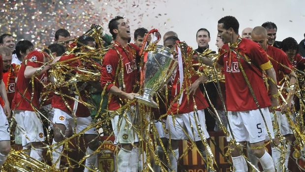 Cristiano Ronaldo pernah berjaya bersama Manchester United dengan menjuarai Liga Champions.