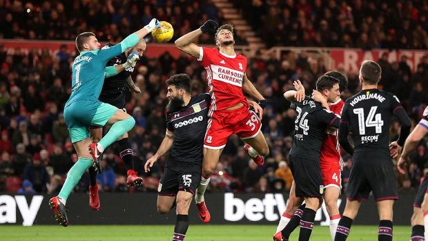 Middlesbrough saat berlaga lawan Aston Villa di kompetisi kasta kedua Liga Inggris, Championship. (