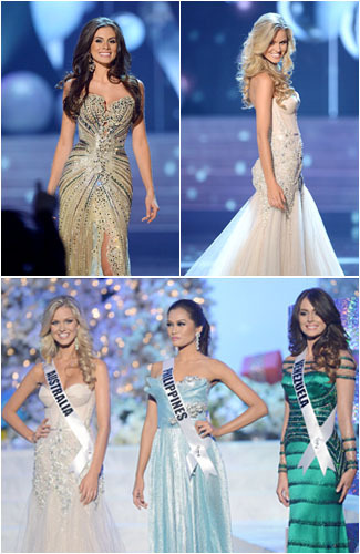 Pesona 5 Besar Miss  Universe 2012 dalam Balutan Gaun  Malam 