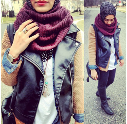 Hijab Style: Gaya Vintage dengan Boot Tinggi Sania S 