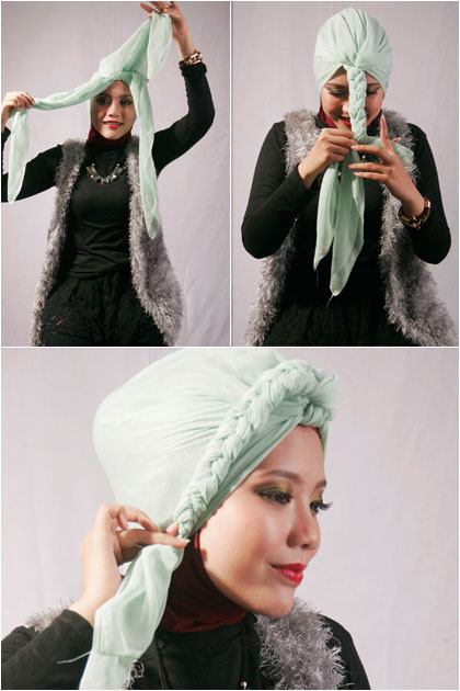 Tutorial Hijab: Kreasi Turban Kepang untuk Acara Formal