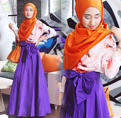 Hijab Style: Tampil Feminin dengan Tren Rok Flare Berpita - 2