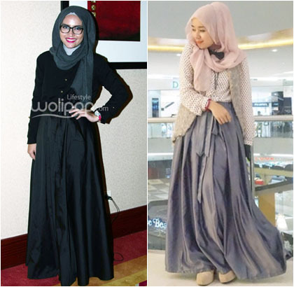  Hijab Style Tampil Feminin dengan Tren Rok Flare Berpita